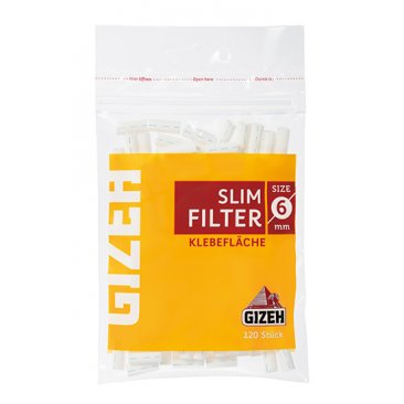 Gizeh slim Filter 6mm Cigarette Filters, 20 bags per box = 1 unit