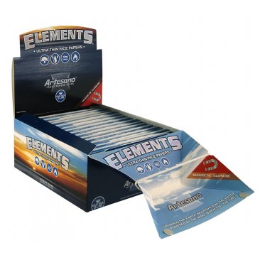 Elements Artesano King Size slim Tray + Papers + Tips, 1 box (15 booklets) = 1 unit