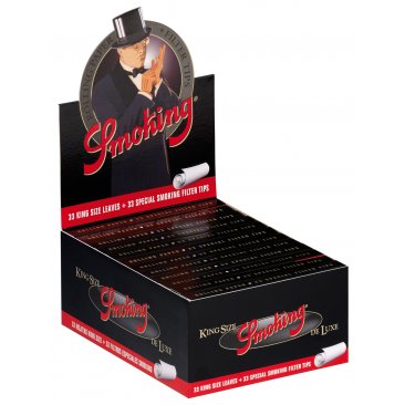 Smoking Deluxe Papers + Tips integrated King Size slim, 1 box (24 booklets) = 1 unit