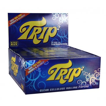 Trip2 transparente King Size Slim Blättchen aus Zellulose, 1 Box (24 Heftchen) = 1 VE