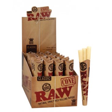 RAW Cones Classic prerolled King Size Joints unbleached, 1 display = 1 unit