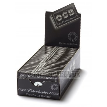 OCB Schwarz 100er Zigarettenpapier Filigrane Gomme No. 4, 1 Box (25 Heftchen) = 1 VE