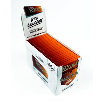 Rizla Liquorice Lakritz Zigarettenpapier braun 100er Box, 1 Box (100 Heftchen) = 1 VE