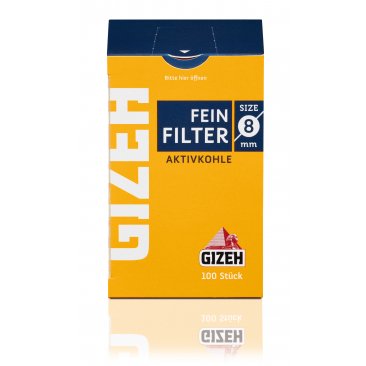 Gizeh Aktivkohlefilter 8mm Feinfilter, 1 Display (10 Packungen) = 1 VE