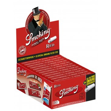 Smoking Red Papers + Tips integrated King Size, 1 box = 1 unit