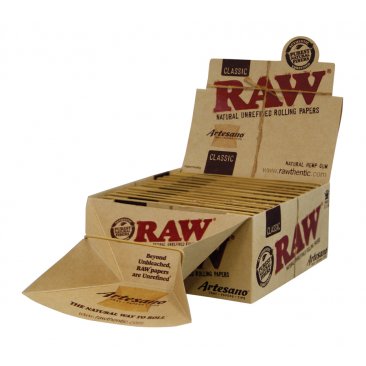 RAW Artesano Classic King Size Blättchen, Tips, Tray kombiniert, 1 Box (15 Heftchen) = 1 VE
