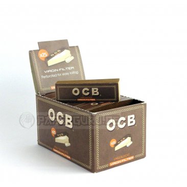 OCB Virgin Unbleached Filter Tips Perforated Environment-sparing, 1 box (25 booklets) = 1 unit