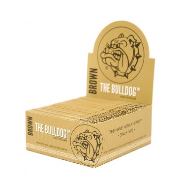 The Bulldog Brown King Size slim natural cigarette papers unbleached, 1 box (50 booklets) = 1 unit