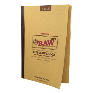RAW RAWlbook Classic Tips Book of 480 unbleached Tips, 1 Book = 1 Unit