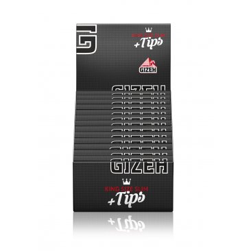Gizeh Extra Fine King Size Slim Papers + integrated Tips, 1 box (26 booklets) = 1 unit