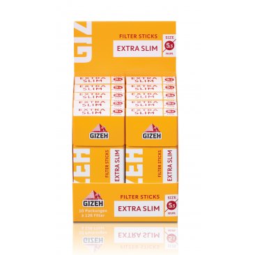 Gizeh Extra Slim Filter Sticks ultra dünn 5,3mm Durchmesser, 1 Box (10 Packungen) = 1 VE