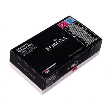 Korona Slim Cigarette Tubes Box of 120 Slim Filter 6,8mm, 1 box = 1 unit