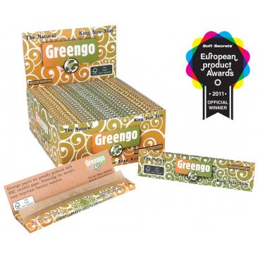 Greengo unbleached Longpapers Chlorine free King Size Slim, 1 box (50 booklets) = 1 unit
