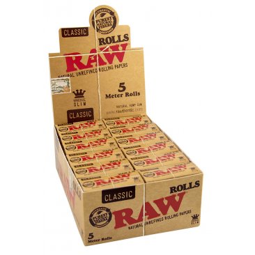 RAW Rolls Classic Slim Endlospapier ungebleicht, 1 Box (24 Rolls) = 1 VE