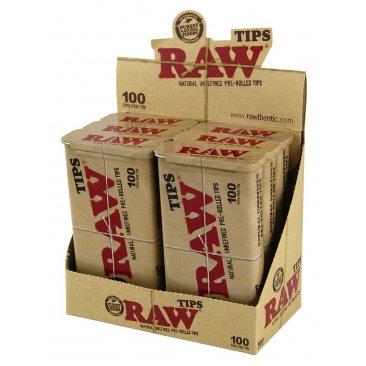 RAW Metal Tin Case mit RAW Prerolled Tips, 1 Display (6 Metal Cases) = 1 VE