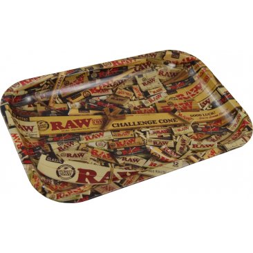 RAW Rolling Tray Metal Small Design RAW Mix 27,5x17,5cm, 1 tray = 1 unit