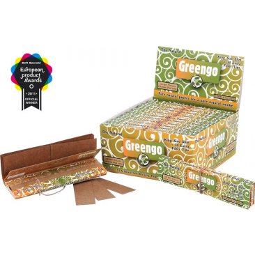Greengo 2in1 Papers + Filtertips King Size Slim unbleached, 1 box (24 booklets) = 1 unit