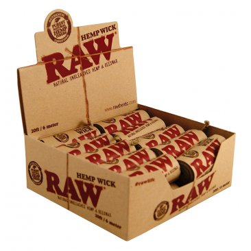 RAW Hemp Wick 6m with natural beeswax, 1 display (20 pieces) = 1 unit