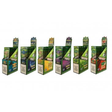 Juicy Jay Double Hemp Wraps six Flavours Tobacco-free, 1 box (25 packages) = 1 unit