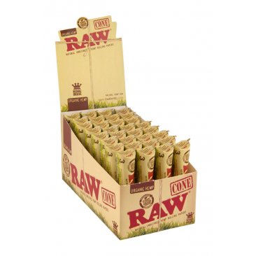 RAW Organic Cones vorgerollt ungebleicht King Size aus Hanf, 1 Box = 1 VE
