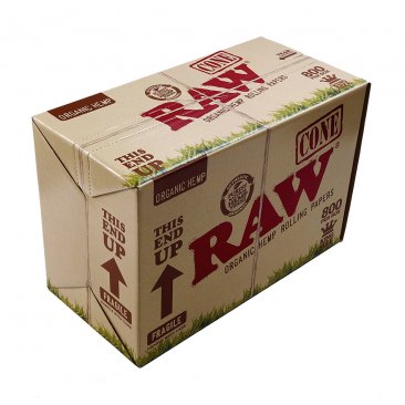 RAW Organic Cones vorgerollt aus Bio Hanf 800er Box, 1 Box = 1 VE