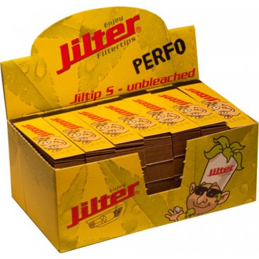 Jiltips Perfo Filtertips by Jilter unbleached perforated booklet of 45, 1 box (28 booklets) = 1 unit