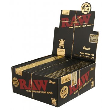 RAW Black Classic, Kingsize Slim Papers, 1 box (50 booklets) = 1 unit