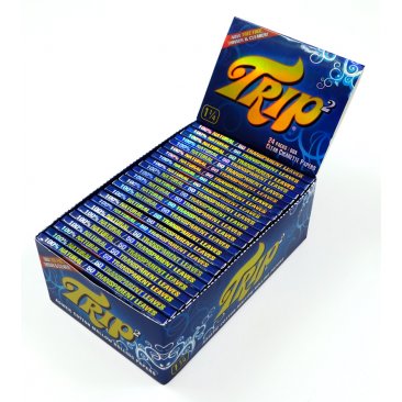 Trip 2 Clear Cigarette Papers made of Cellulose, 1 ¼ format, 1 box = 1 unit