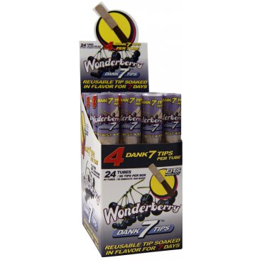 Dank 7 Tips Wonderberry, wooden Tips with Sugar Berry-Flavour, reusable, 1 box (24 tubes) = 1 unit