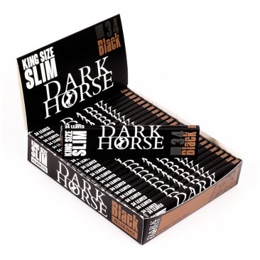 Dark Horse Black, King Size Slim Papers, 1 box (25 booklets) = 1 unit
