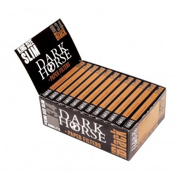 Dark Horse Black King Size Slim Papers+Tips, 1 box (24 booklets) = 1 unit