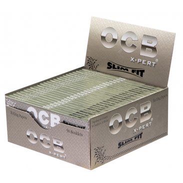 OCB X-Pert Slim Fit, ultra-dünne King Size Slim Blättchen, 1 Box (50 Heftchen) = 1 VE