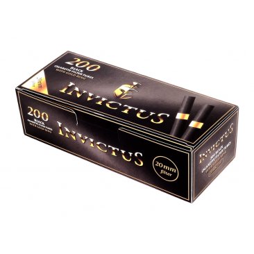 Invictus Black Cigarette Filter Tubes with Gold Ring, 20 mm Filter, 5 boxes = 1 unit