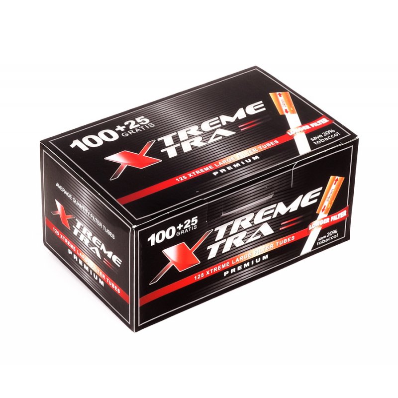 XTREME XTRA Cigarette Tubes with 24 mm Filter, 10 boxes = 1 unit - ke