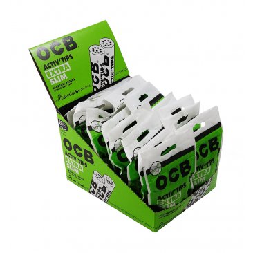 OCB ActivTips Extra Slim, 6 mm Carbon Filters mit Ceramic Caps, 1 box (20 bags) = 1 unit