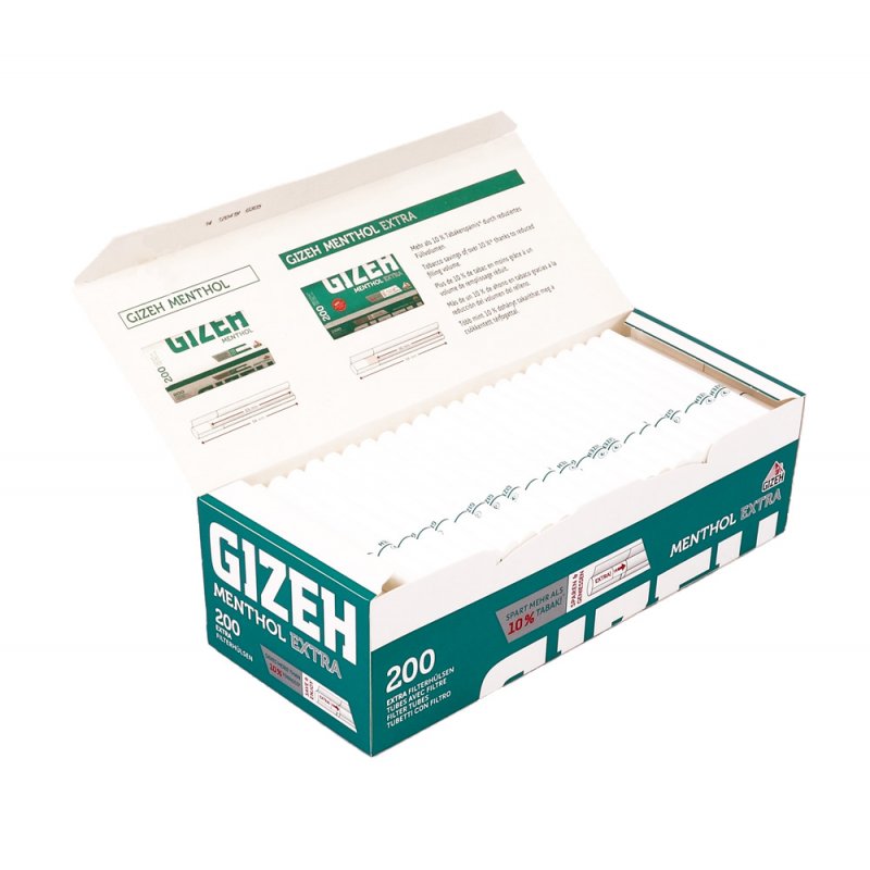 GIZEH Menthol Extra 200 Filtertubes, extra-long Filter, 1 box = 1 uni