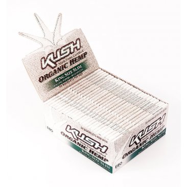 KUSH King Size Slim Papers Organic Hemp, 1 Box (50 Heftchen) = 1 VE