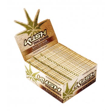 KUSH King Size Slim Papers Unbleached, 1 box (50 booklets) = 1 unit