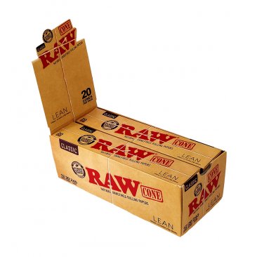 RAW Classic Cone Lean, 20 vorgerollte Cones pro Packung, 1 Box = 1 VE