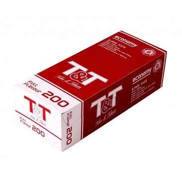 T&T Economy King Size Tubes, 200 Filter Tubes per Box, 5 boxes = 1 unit