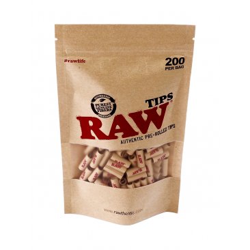 RAW Authentic Pre-Rolled Tips, 1 bag (200 tips) = 1 unit