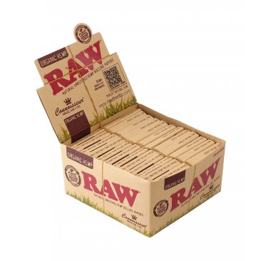 RAW Connoisseur Kingsize Slim + Tips, Organic Hemp, 1 box (24 booklets) = 1 unit