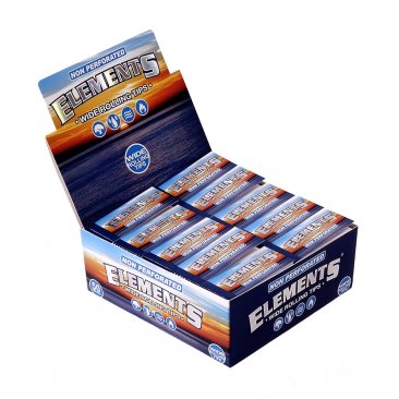 Elements Wide Rolling Tips, unperforated King Size Tips, 1 box (50 booklets) = 1 unit