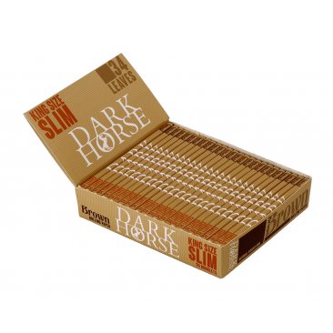 Dark Horse Brown, King Size Slim Rolling Papers, 1 box (25 booklets) = 1 unit