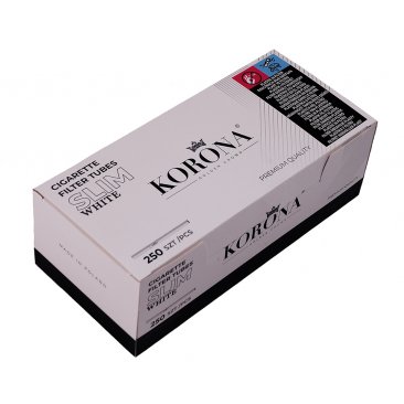 Korona Slim White Filter Tubes, 6,8 mm Diameter, 1 box = 1 unit