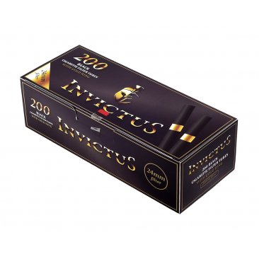Invictus Black Cigarette Filter Tubes with extra-long 24 mm Filter, 5 boxes = 1 unit