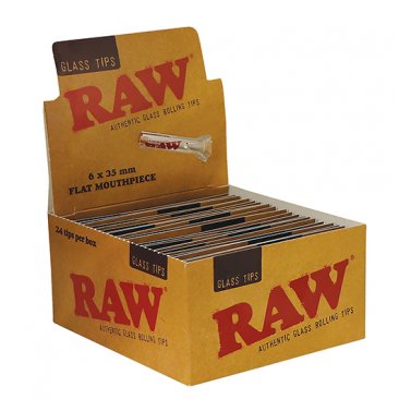 RAW Glass Tips Flat, glass tips with a flat mouthpiece, 1 box = 1 unit