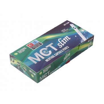 MCT Slim Mentholhülsen, 6,8 mm Durchmesser, 100 Zigarettenhülsen pro Box, 1 Umkarton = 1 VE