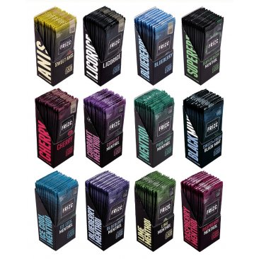 FRIZC Aroma Cards for flavoring, 12 different flavours, 1 box (25 cards) = 1 unit