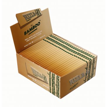 RIZLA Bamboo King Size Slim Papers, ultra-dünnes Bambuspapier, 1 Box (50 Heftchen) = 1 VE